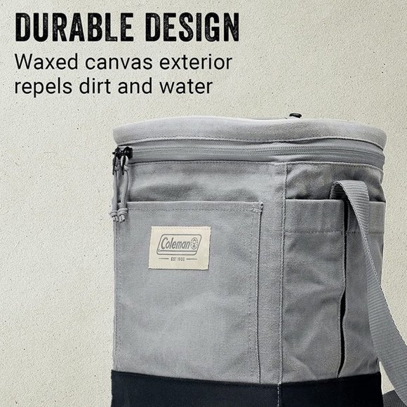 Coleman Backroads 12 Can Insulated Soft Sided Cooler Tote Bag, Gray - Picture 10 of 10